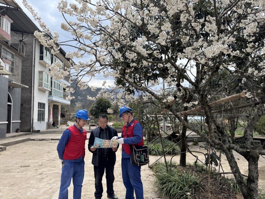 圖六為:入戶宣傳安全用電知識